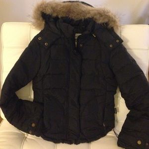 Calvin Klein real fur hood Puffer Jacket XS